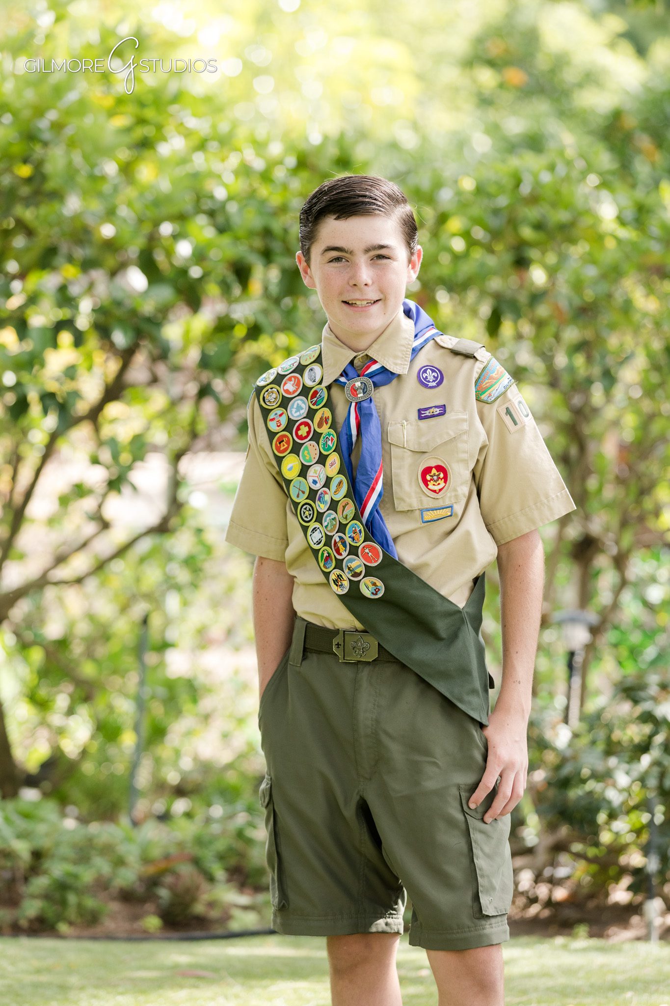 Brothers Court of Honor photos by Gilmore Studios
Gilbert Arizona Eagle Scout portraits with natural outdoor light