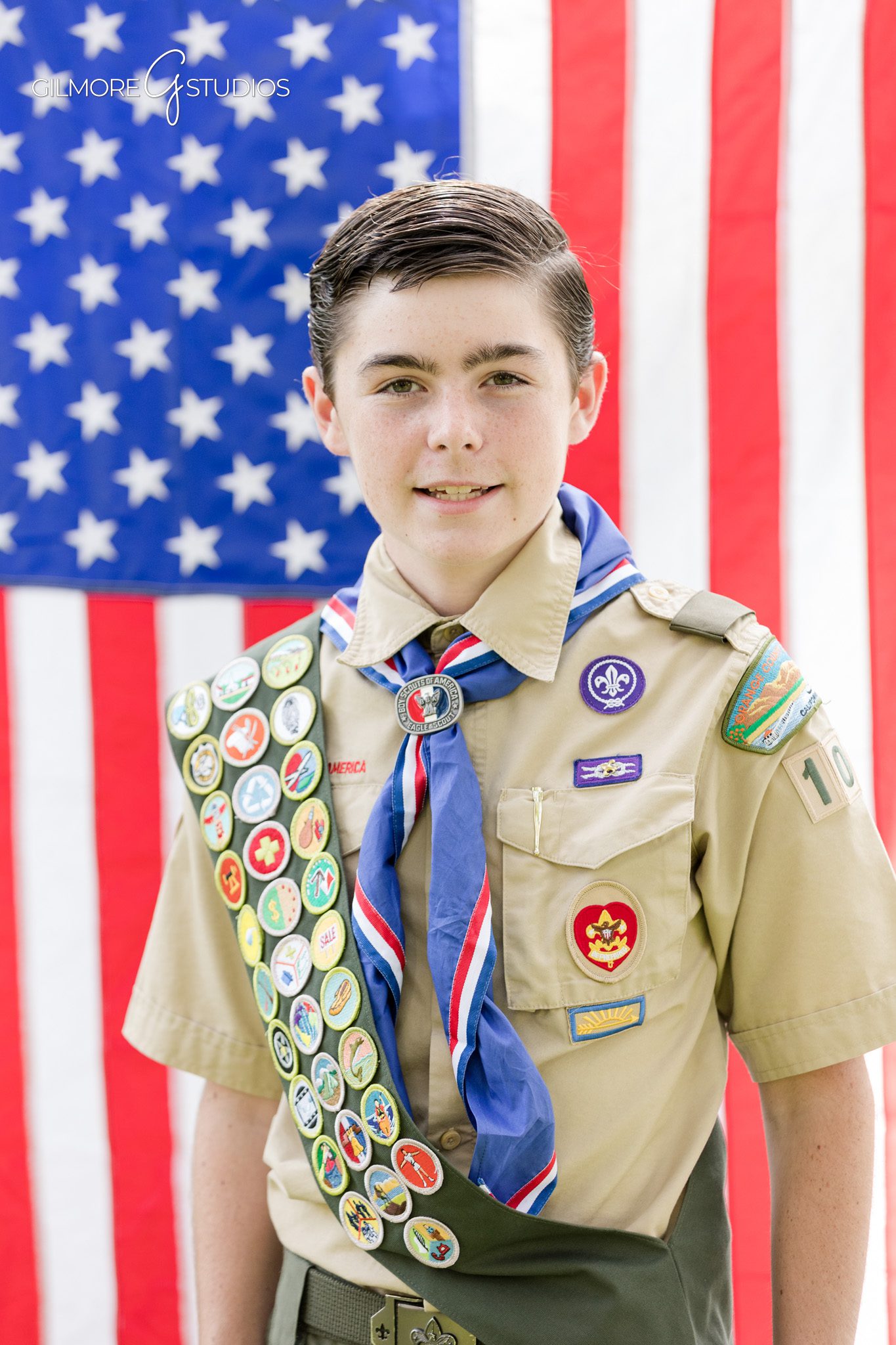Eagle Scout Court of Honor portraits for two brothers in Gilbert AZ
Gilbert AZ Eagle Scout photos with merit badge sashes and uniforms
